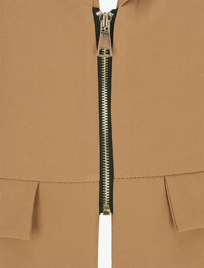 Veste cintrée à zip - Beige foncé - 3