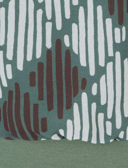 Blouse en voile imprimé graphique - Kaki - 3