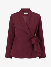 Blazer uni à nouer - Lie de vin - 1