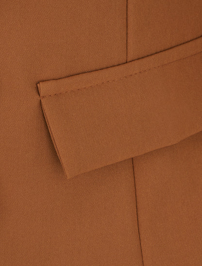 Blazer uni boutonné - Camel - 3