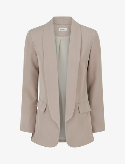 Unifarbener Blazer mit dekorativen Taschen - Maulwurf