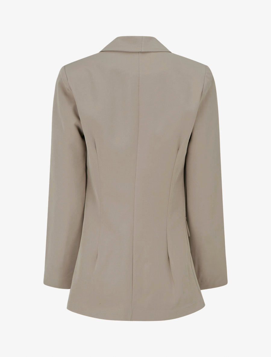 Unifarbener Blazer mit dekorativen Taschen - Maulwurf