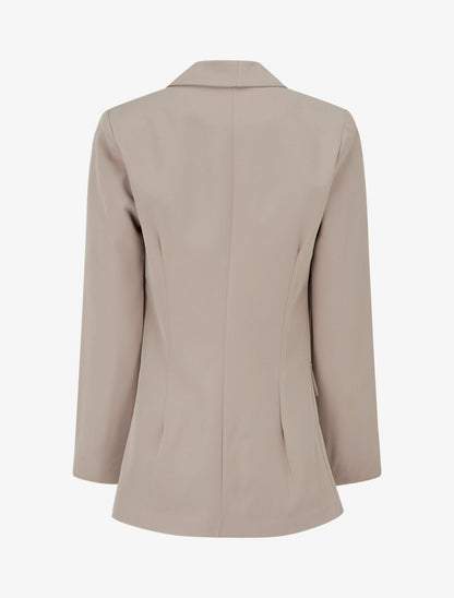 Unifarbener Blazer mit dekorativen Taschen - Maulwurf