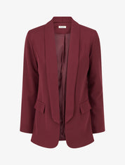 Blazer uni à poches décoratives - Lie de vin - 1