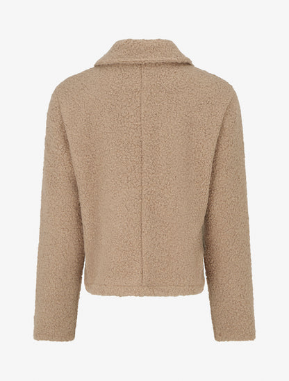 Kurzmantel in Bouclé-Wolloptik - Maulwurf