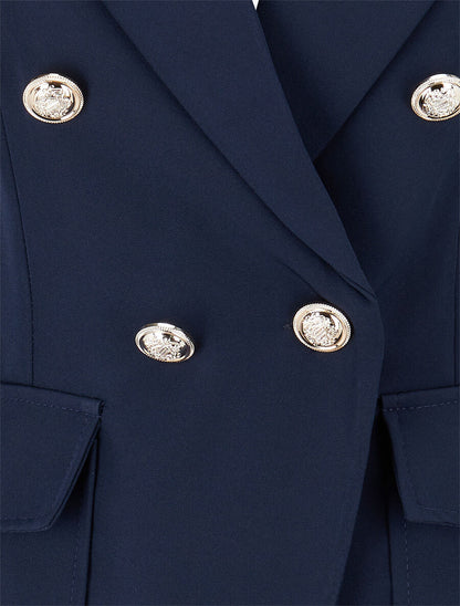 Veste boutonnée à grandes poches - Marine - 3
