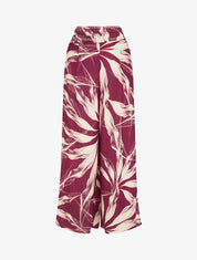 Pantalon ample imprimé feuillage - Prune - 1