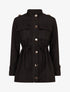 Veste longue cintrée en suédine - Noir - 5