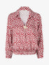 Blouse satinée imprimé rétro - Bordeaux - 1