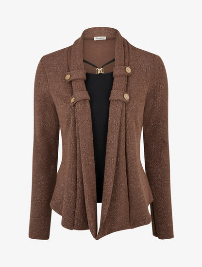 Pull effet gilet en superposition irisé - Marron - 1
