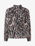 Blouse en voile imprimé léopard - Noir - 1