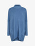Poncho asymétrique à col montant - Bleu - 1