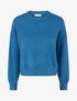 Pull court et ample en maille texturée - Bleu charrette - 1