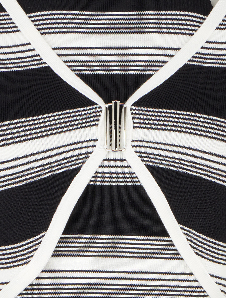 Ensemble boléro et débardeur à rayures - Noir - 3