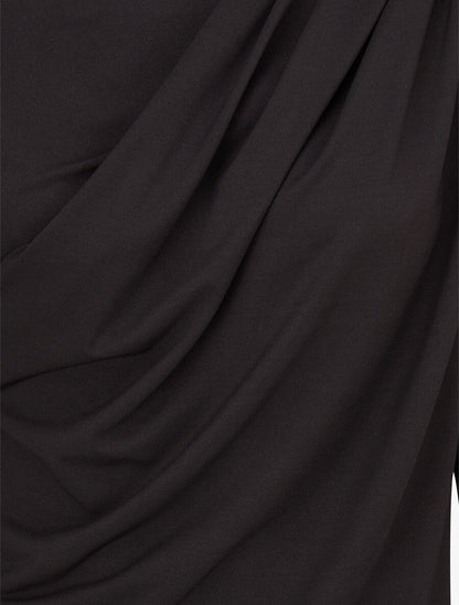 Top à col asymétrique plissé - Noir - 3