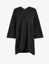 Poncho long uni à sequins - Noir - 1
