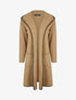 Gilet long à capuche et liseré brodé - Camel - 1