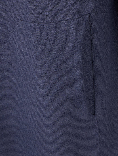 Gilet long ample à manches chauve-souris - Marine - 3