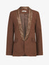 Blazer col à sequins - Marron - 4