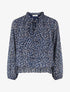 Blouse imprimé fantaisie coupe boule - Marine - 1
