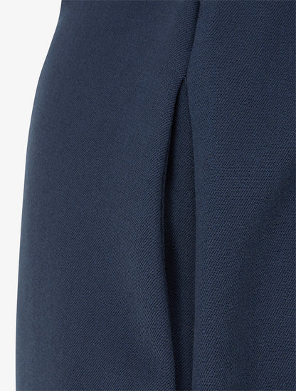 Jupe mi-longue style portefeuille - Marine - 3