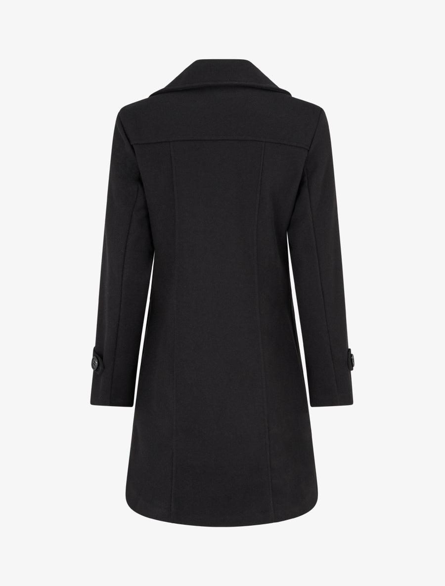 Manteau droit à pans croisés - Noir - 2