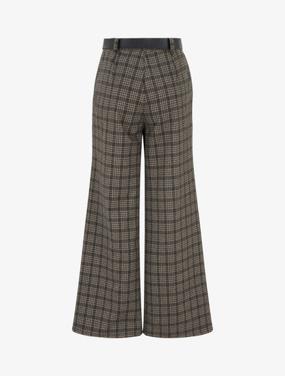 Pantalon épais imprimé carreaux - Taupe - 2