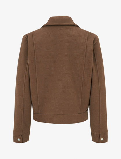 Blouson boutonné à poche à rabat - Marron - 2
