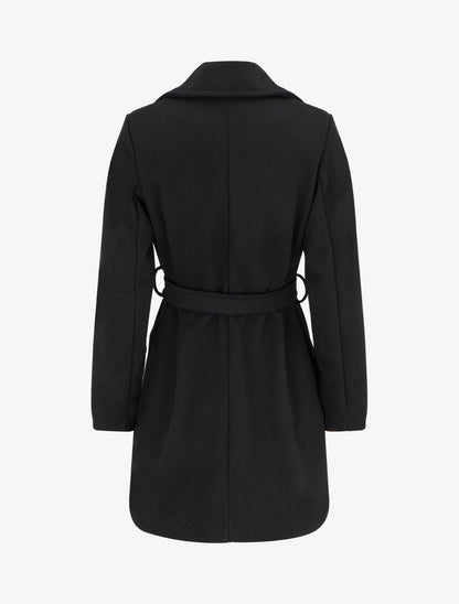 Manteau droit et croisé à boutons - Noir - 2