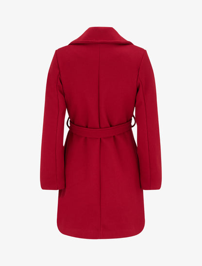 Manteau droit et croisé à boutons - Rouge - 2