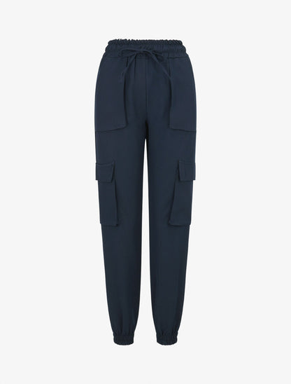Pantalon cargo uni - Marine - 4