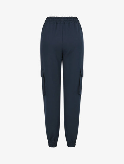 Pantalon cargo uni - Marine - 2