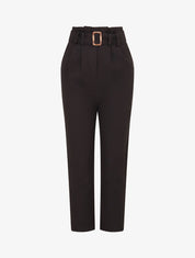 Pantalon de tailleur paperbag - Noir - 1