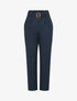 Pantalon de tailleur paperbag - Marine - 1