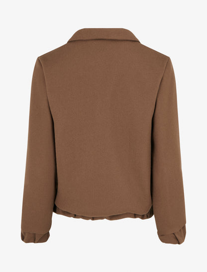 Blouson zippé à bords élastiqués - Marron - 2