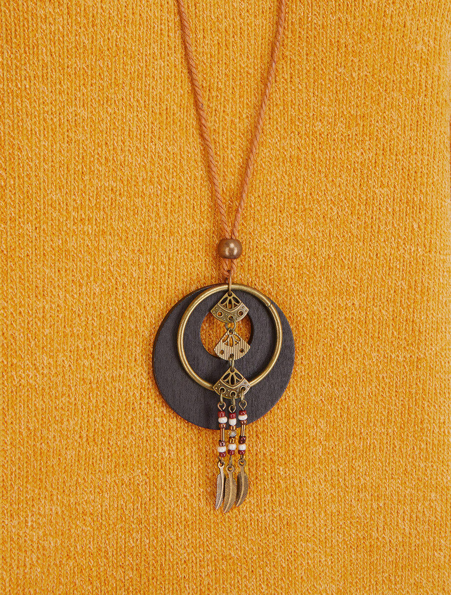 Pull fin asymétrique à manches longues retroussables - Jaune moutarde - 3