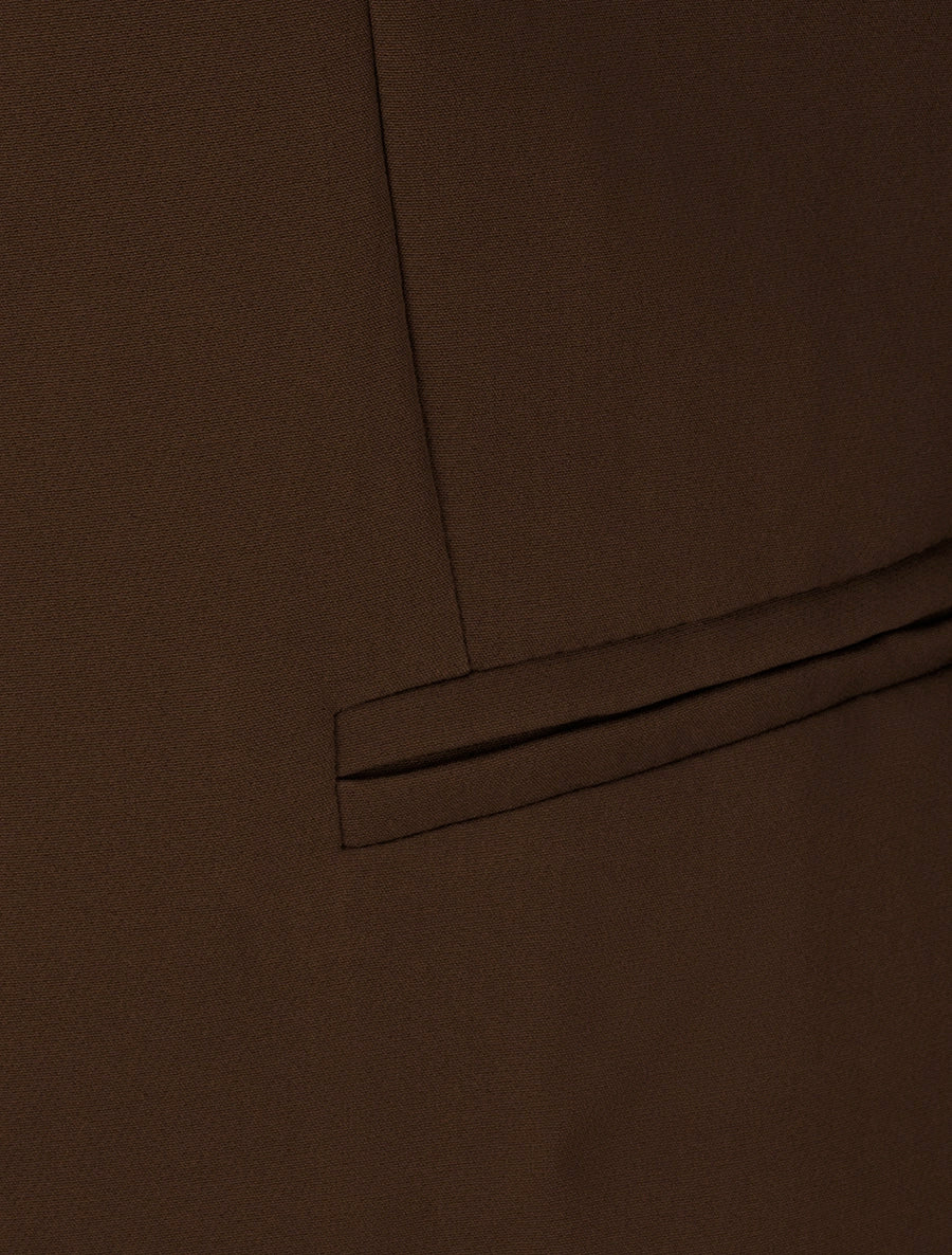 Gerade geschnittener Blazer mit Schulterpolstern - Braun