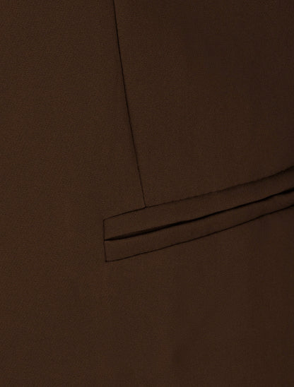 Gerade geschnittener Blazer mit Schulterpolstern - Braun