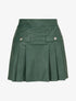 Jupe short plissée en simili - Vert - 1