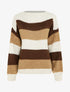 Pull rayé droit à col rond - Beige - 1