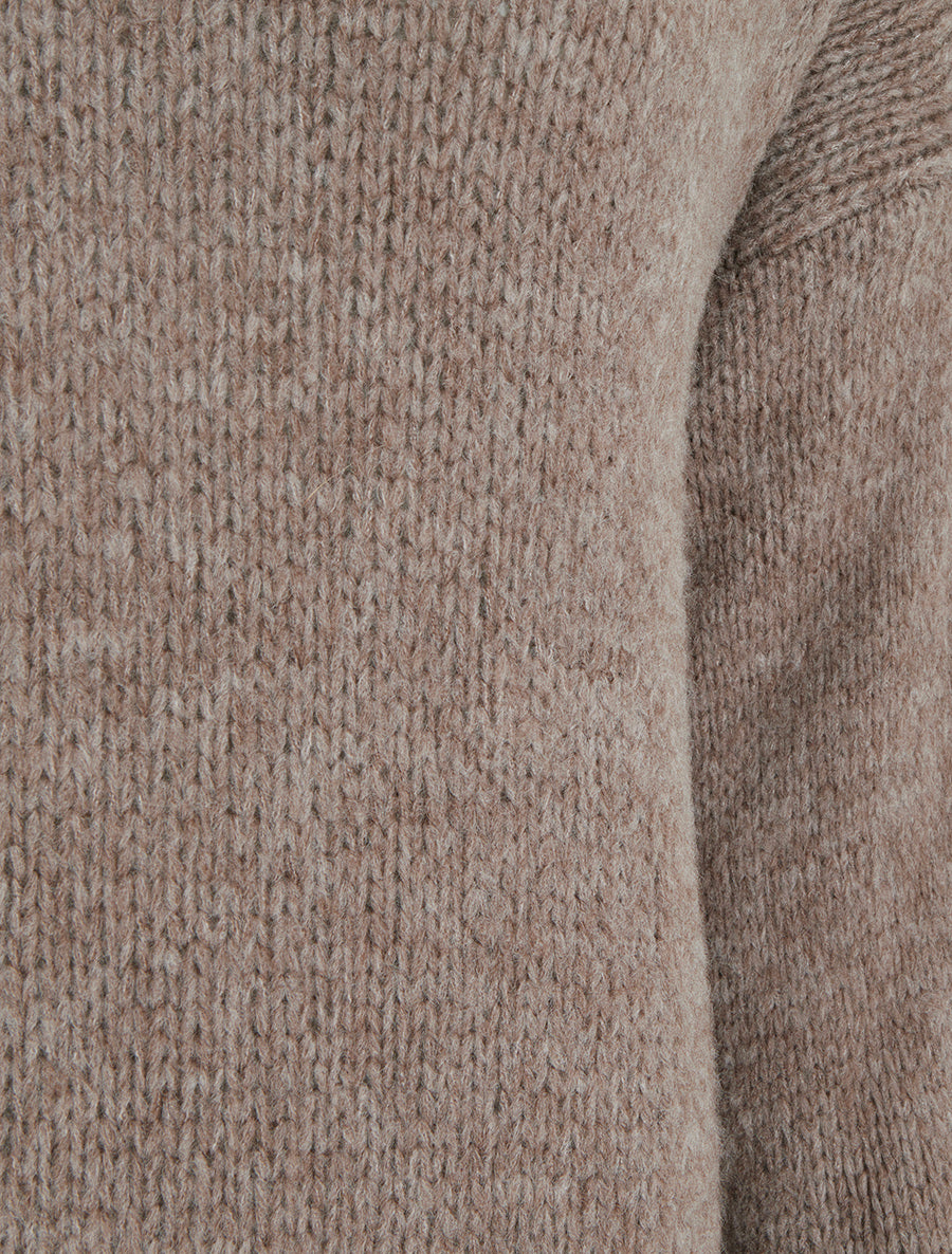 Pull coupe carrée à col roulé - Taupe - 3