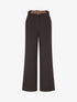 Pantalon droit fluide uni - Marron - 1