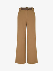 Pantalon droit fluide uni - Camel - 1