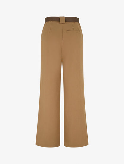 Pantalon droit fluide uni - Camel - 2