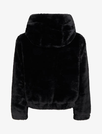 Blouson ample en fourrure synthétique - Noir - 2
