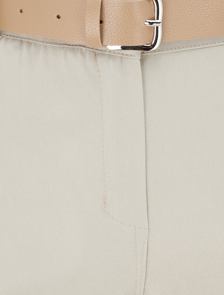 Pantalon droit uni - Beige - 3