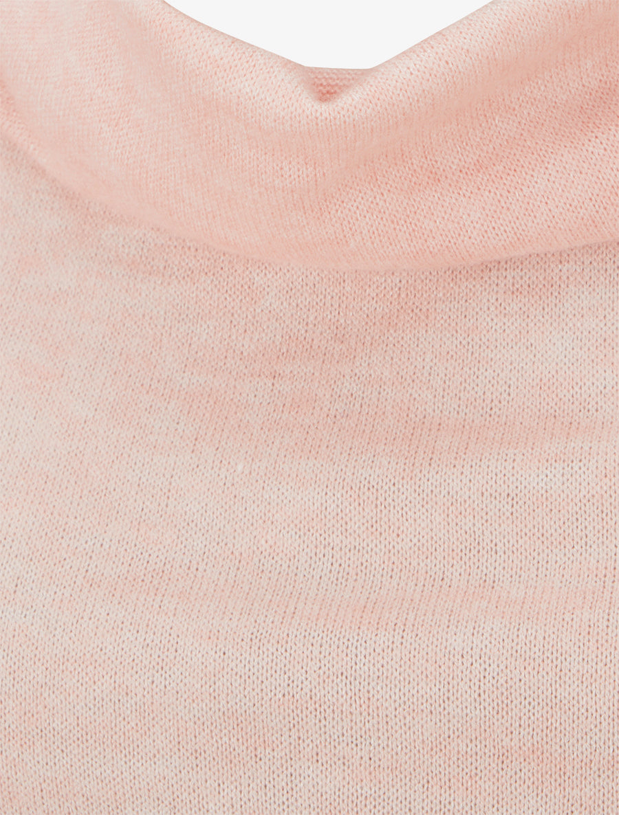 Pull à dos brodé et col bénitier - Rose - 3