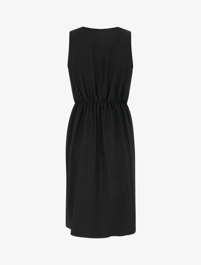 Robe longue unie à chaînette - Noir - 2
