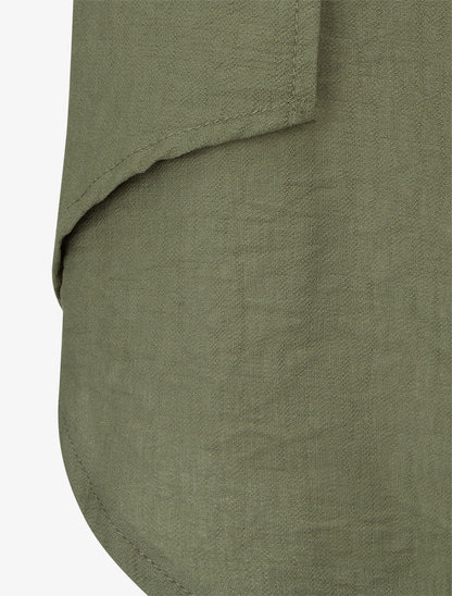 Pantalon ample à bords asymétriques - Kaki - 3