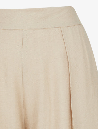 Pantalon ample à bords asymétriques - Beige - 3